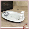 2015 Hot Sell Unique Shape Stoneware Ceramic Soap Dish For Home